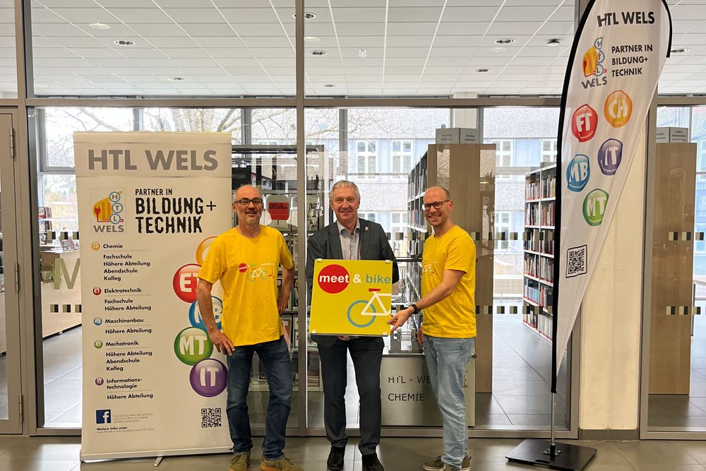 Mehr Sicherheit am Schulweg: HTL Wels jetzt Teil von „meet & bike“